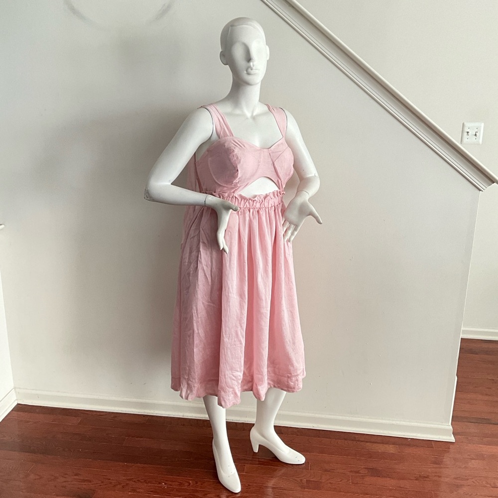 Eloquii X Melissa Mercedes Elegant Midi Dress Pink 16 - Picture 12 of 12